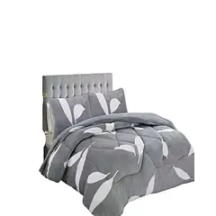 GENERICO - PACK COBERTOR DE INVIERNO PLUSH 2 PLAZAS 230X250CM GRIS CLARO 2