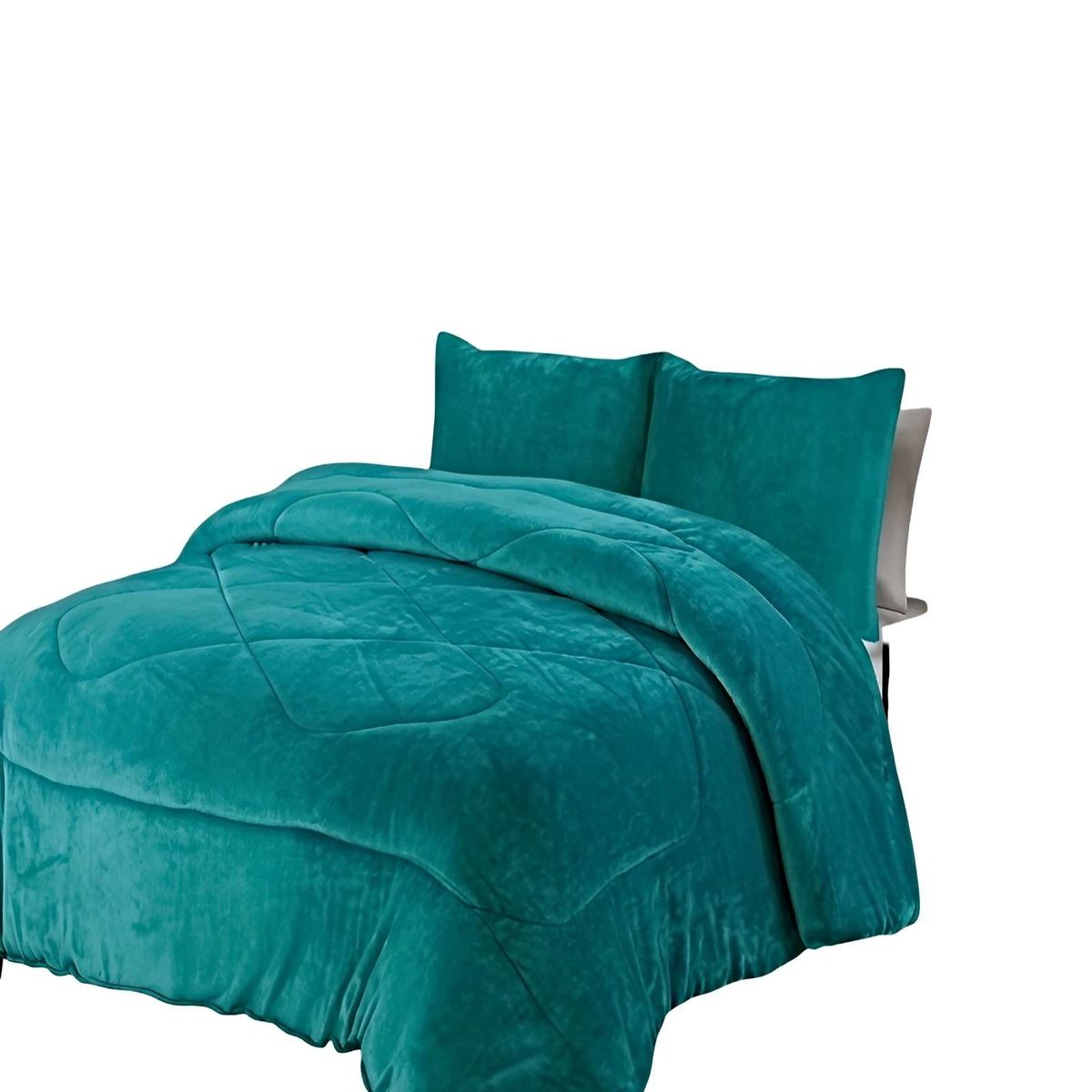 GENERICO - PACK COBERTOR DE INVIERNO PLUSH KING 250X270CM TURQUESA