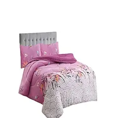 GENERICO - JUEGO COBERTOR DE INVIERNO PLUSH 1.5 PLAZA 180X200CM ROSA 2