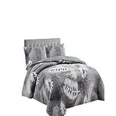 GENERICO - JUEGO COBERTOR DE INVIERNO PLUSH 1.5 PLAZA 180X200CM GRIS CLARO 1