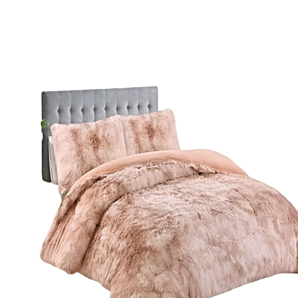 GENERICO - JUEGO COBERTOR DE INVIERNO PELUDO KING 250X270CM BEIGE