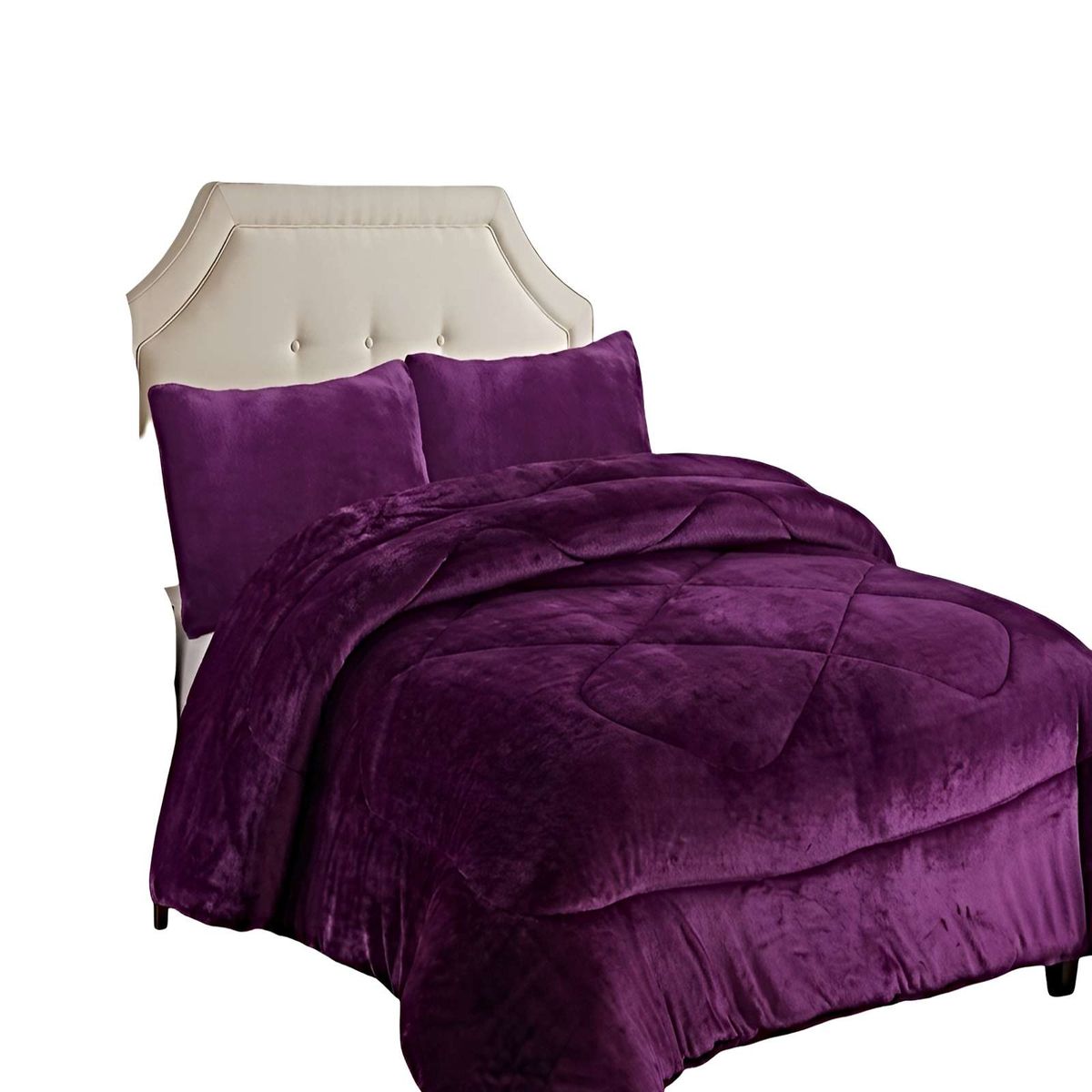 GENERICO - JUEGO COBERTOR DE INVIERNO PLUSH KING 250X270CM MORADO