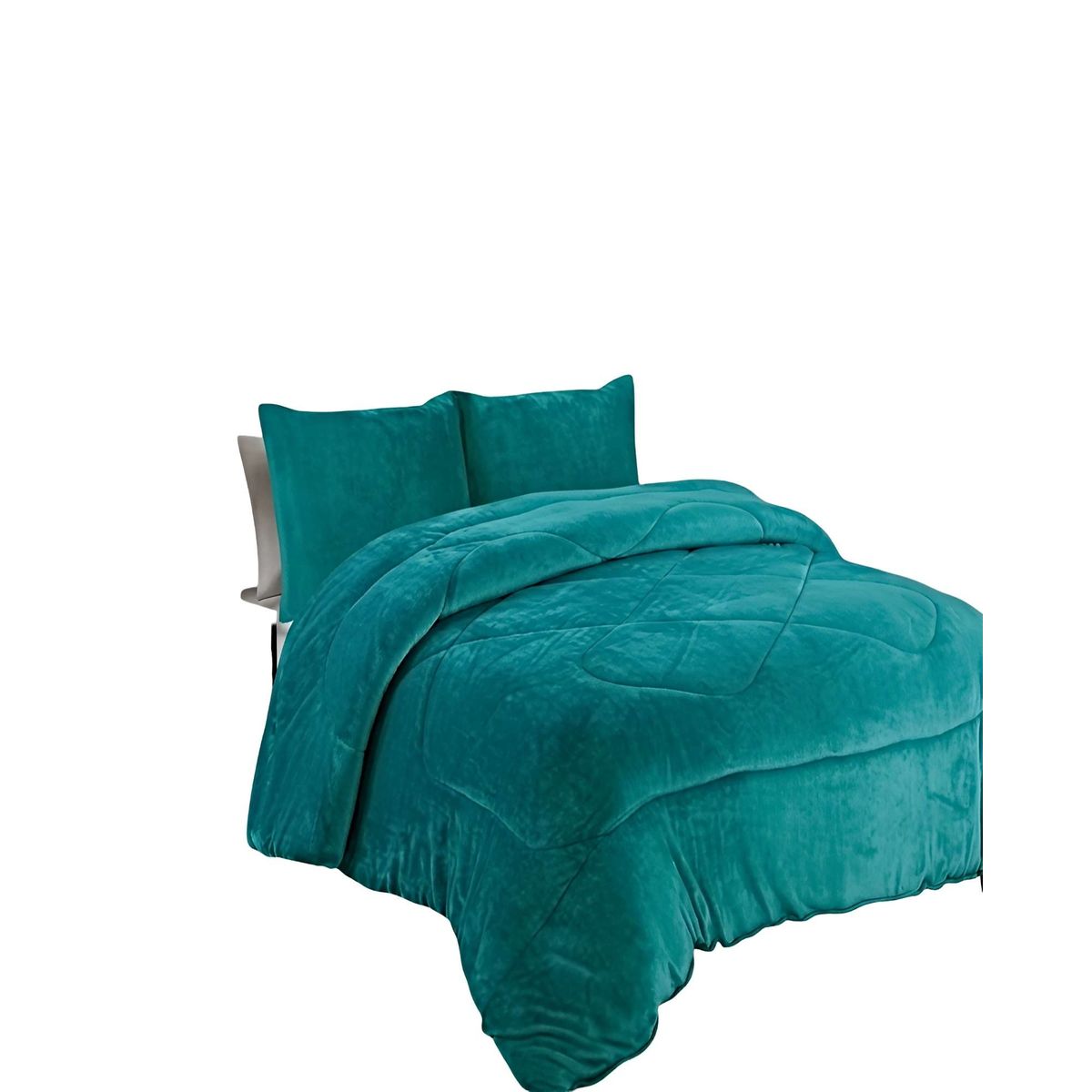 GENERICO - JUEGO COBERTOR DE INVIERNO PLUSH KING 250X270CM TURQUESA