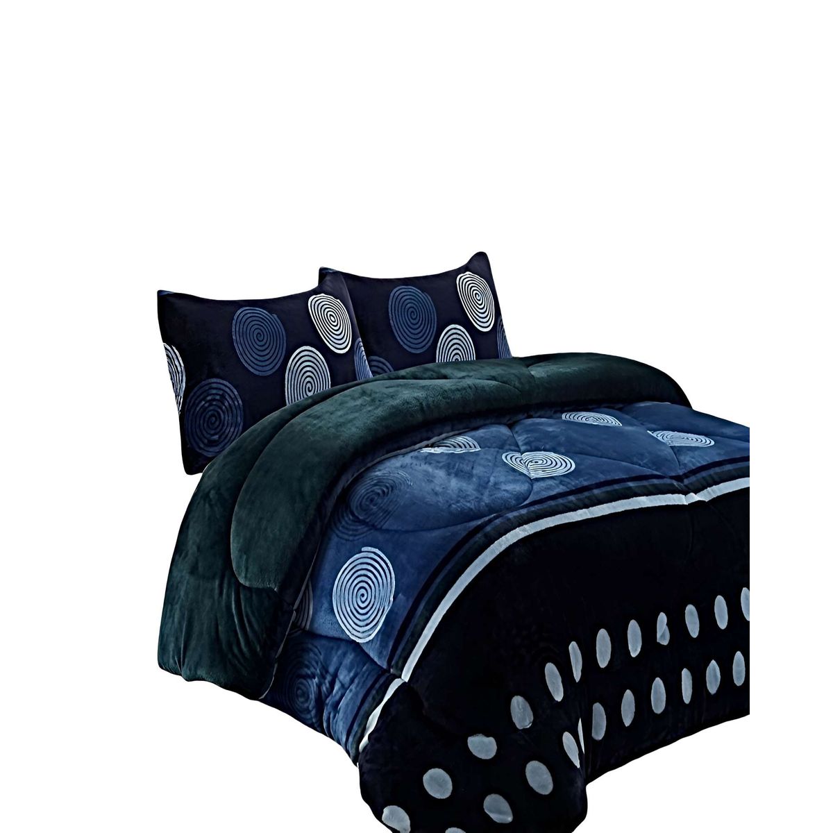 GENERICO - JUEGO COBERTOR DE INVIERNO PLUSH KING 250X270CM AZUL