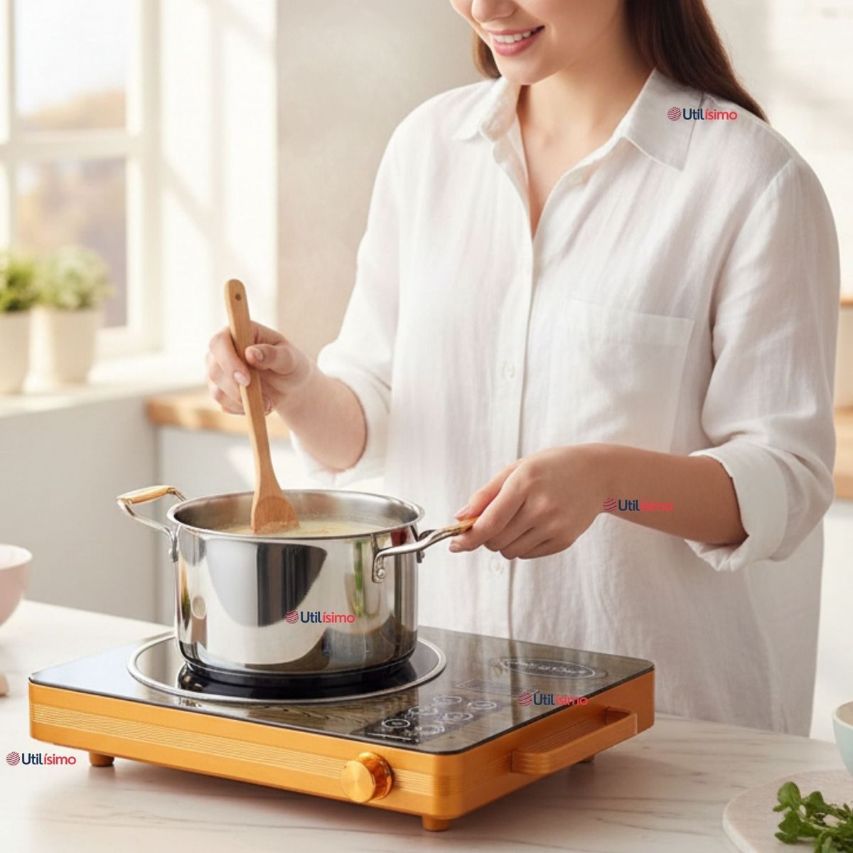 LINE - Cocina Cocinilla Eléctrica 3500w Encimera 1 Plato Portátil