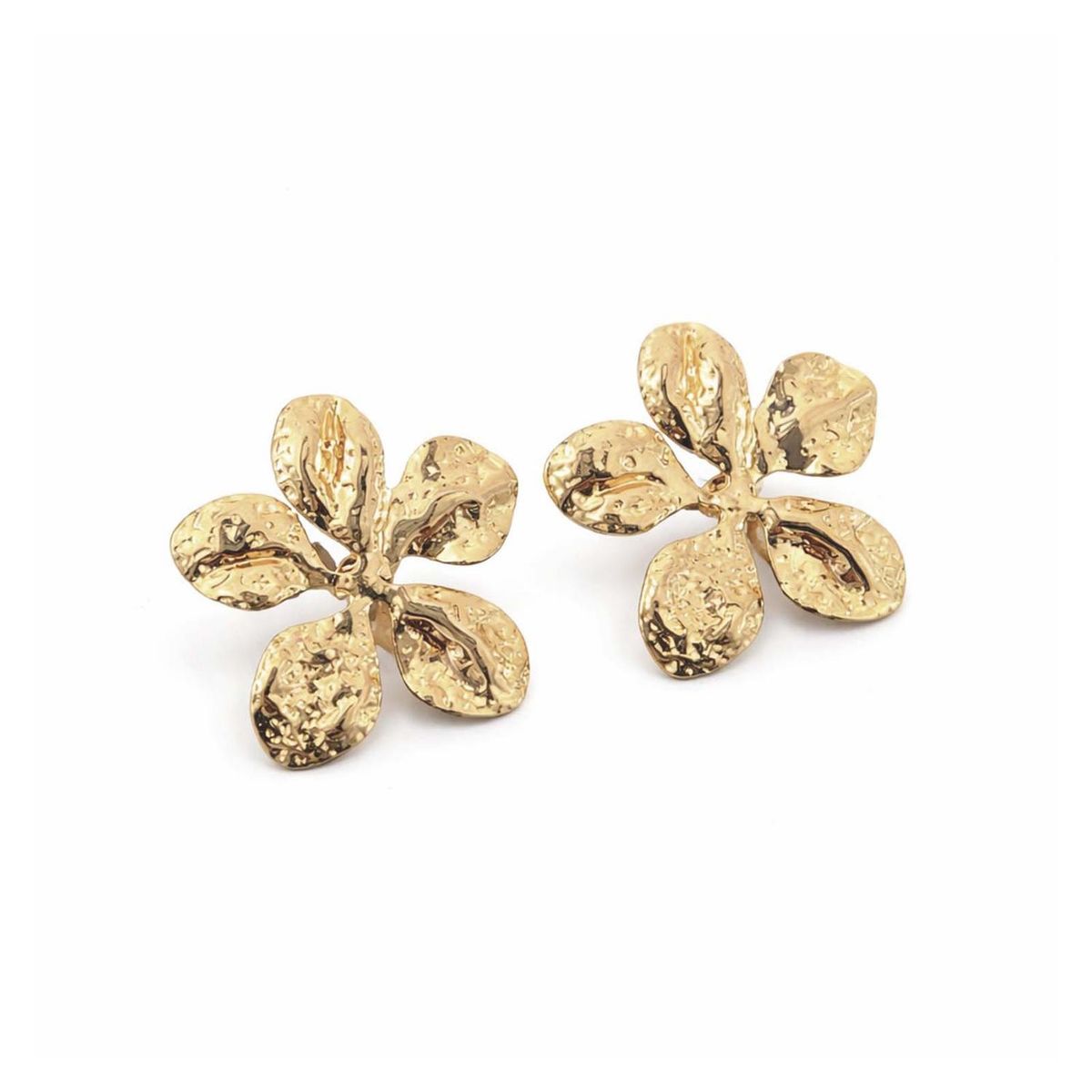 GENERICO - Aros Flor Textura Zarcillos Aretes Acero Inoxidable Mujer