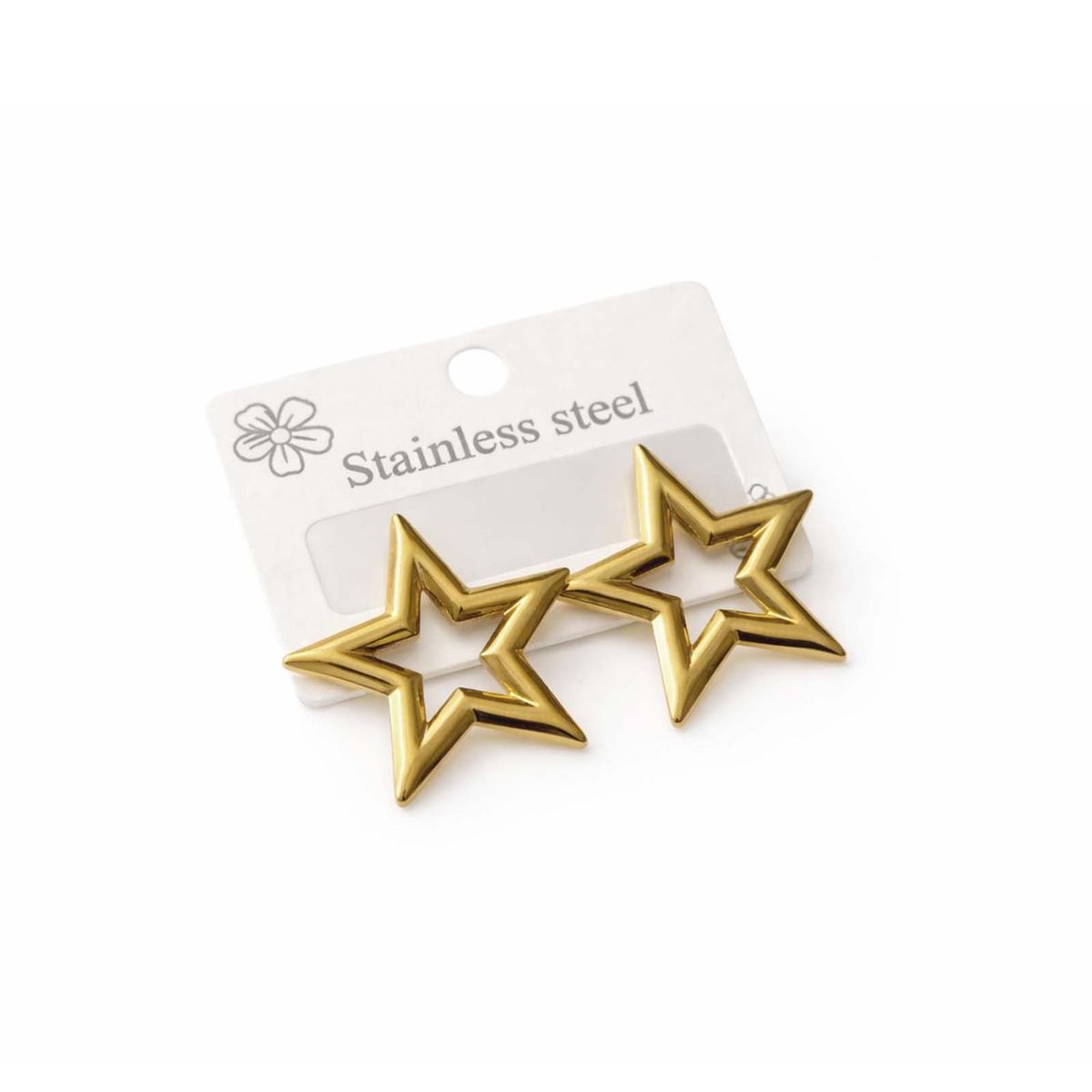 GENERICO - Aros Zarcillos Aretes De Acero Inoxidable De Estrella Mujer