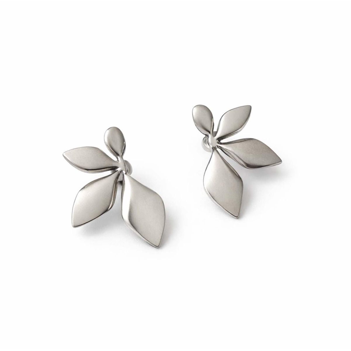 GENERICO - Aros De Acero Diseño Flor Textura Aretes Modernos Elegantes