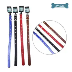 GENERICO - Collar PU con tachuelas de huella Color Aleatorio 2.0cm 12pcs