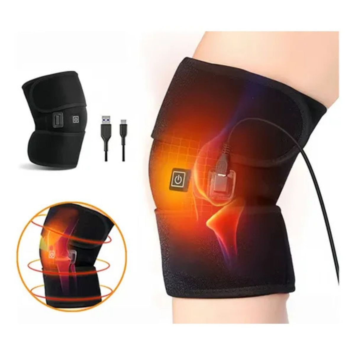 MOVI - Rodillera Térmica Eléctrica con 3 Niveles de Calor para Alivio del Dolor Articular