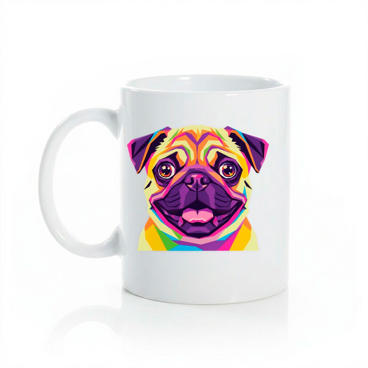 GENERICO - Taza de Cerámica con Diseño de Perro Pug Estilo Pop Art WPAP 11oz - Huella Print