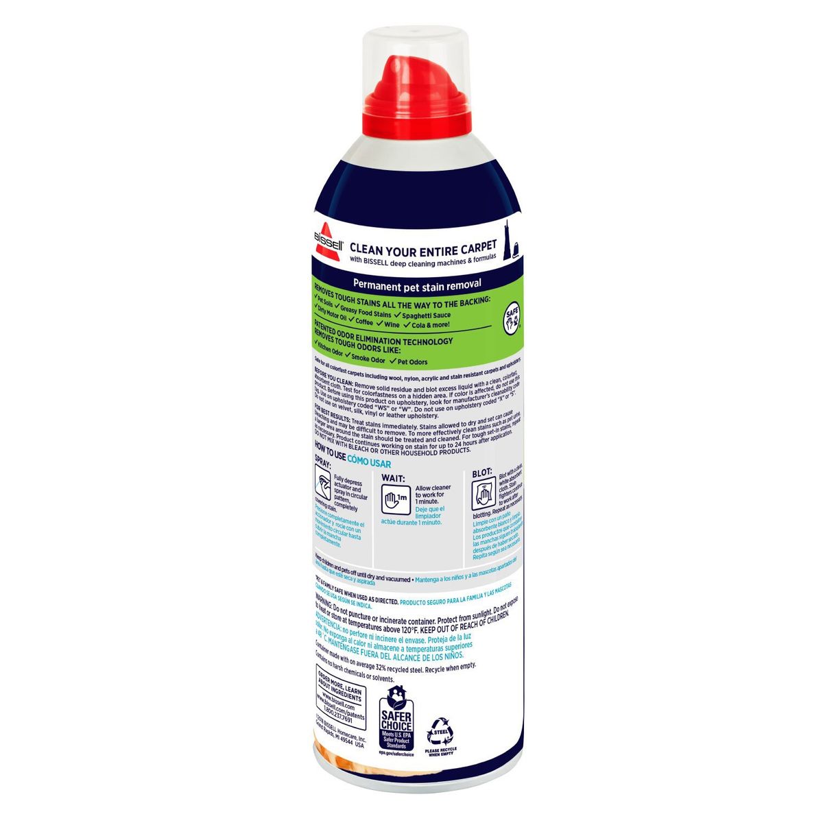 BISSELL - Detergente de oxígeno activo manchas de mascotas