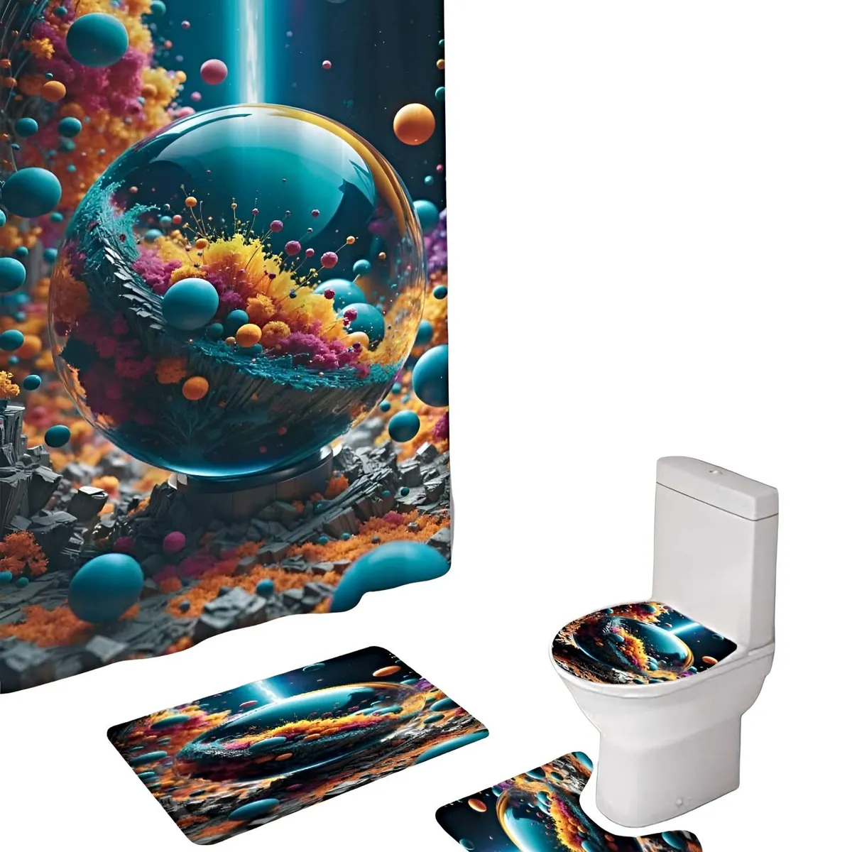 GENERICO - SET DE BAÑO COMPLETO 4 PIEZAS
