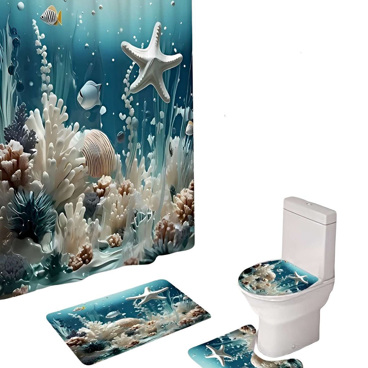 GENERICO - SET DE BAÑO COMPLETO 4 PIEZAS