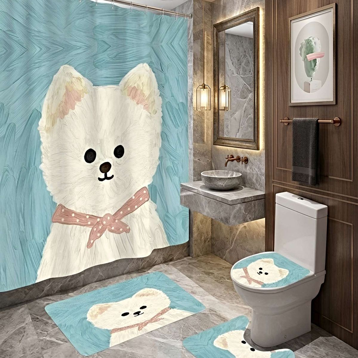 GENERICO - SET DE 4 PIEZAS PARA EL BAÑO