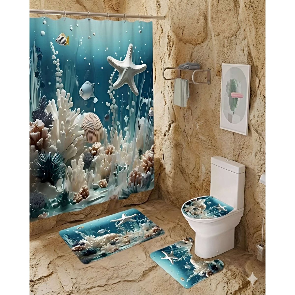 GENERICO - SET DE 4 PIEZAS PARA EL BAÑO