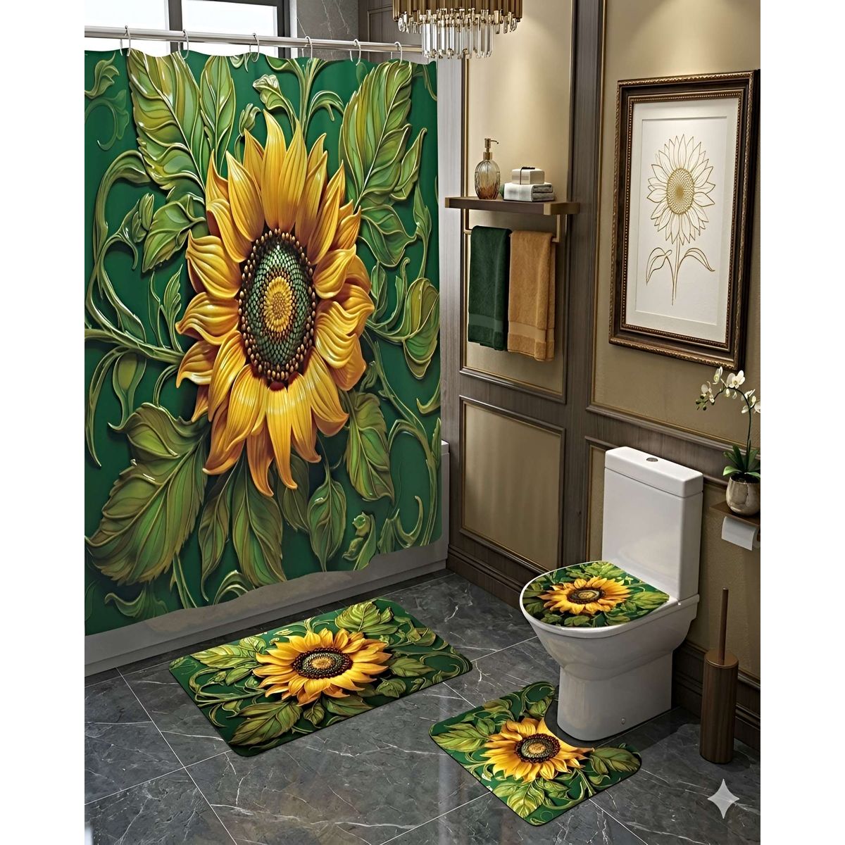 GENERICO - SET DE 4 PIEZAS PARA EL BAÑO ACCESORIOS