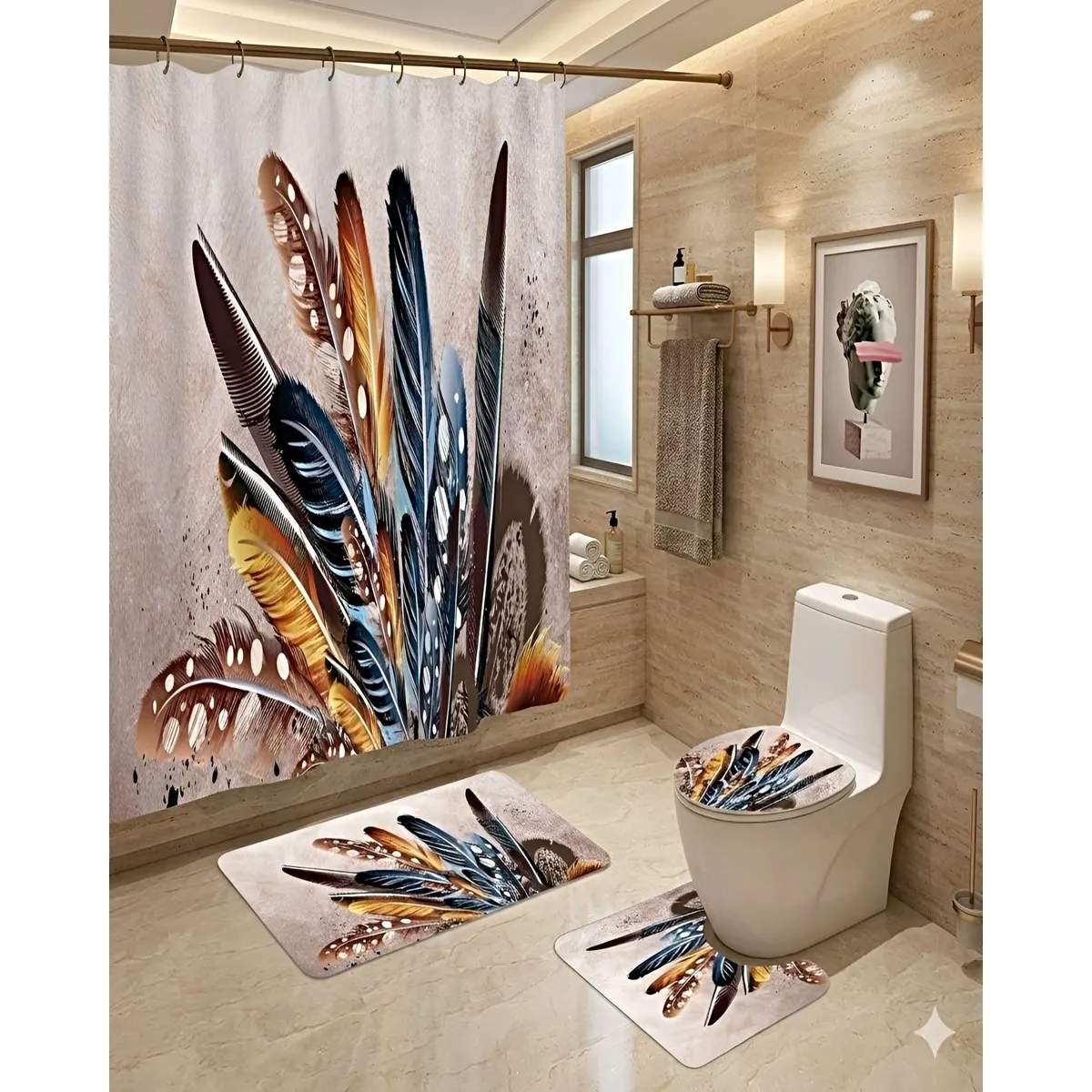 GENERICO - SET DE 4 PIEZAS PARA EL BAÑO ACCESORIOS
