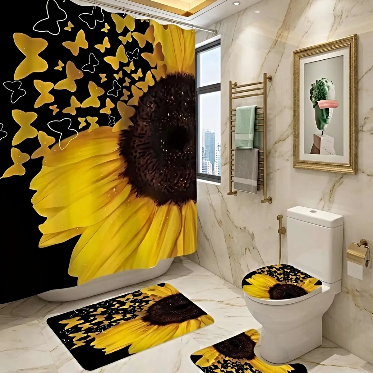 GENERICO - SET DE 4 PIEZAS PARA EL BAÑO ACCESORIOS