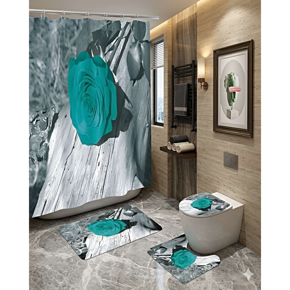 GENERICO - SET DE 4 PIEZAS PARA EL BAÑO ACCESORIOS