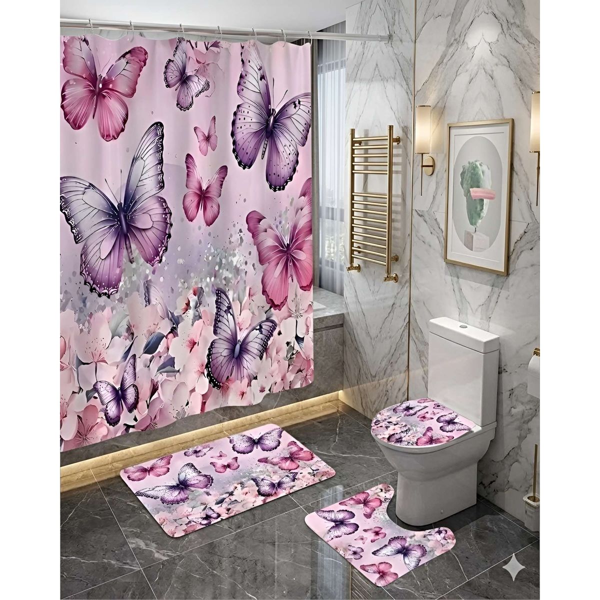 GENERICO - SET DE 4 PIEZAS PARA EL BAÑO ACCESORIOS