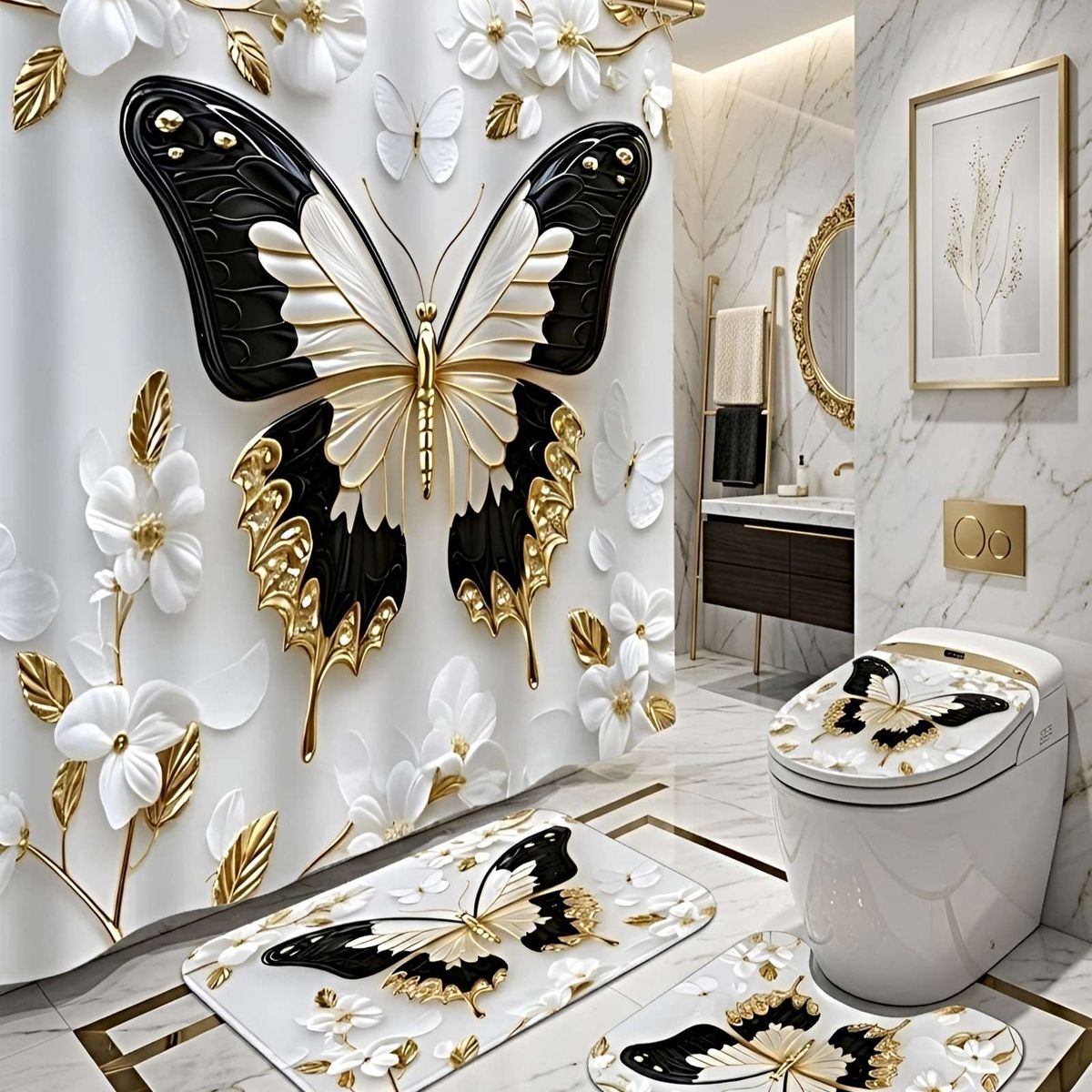 GENERICO - SET DE 4 PIEZAS PARA EL BAÑO ACCESORIOS