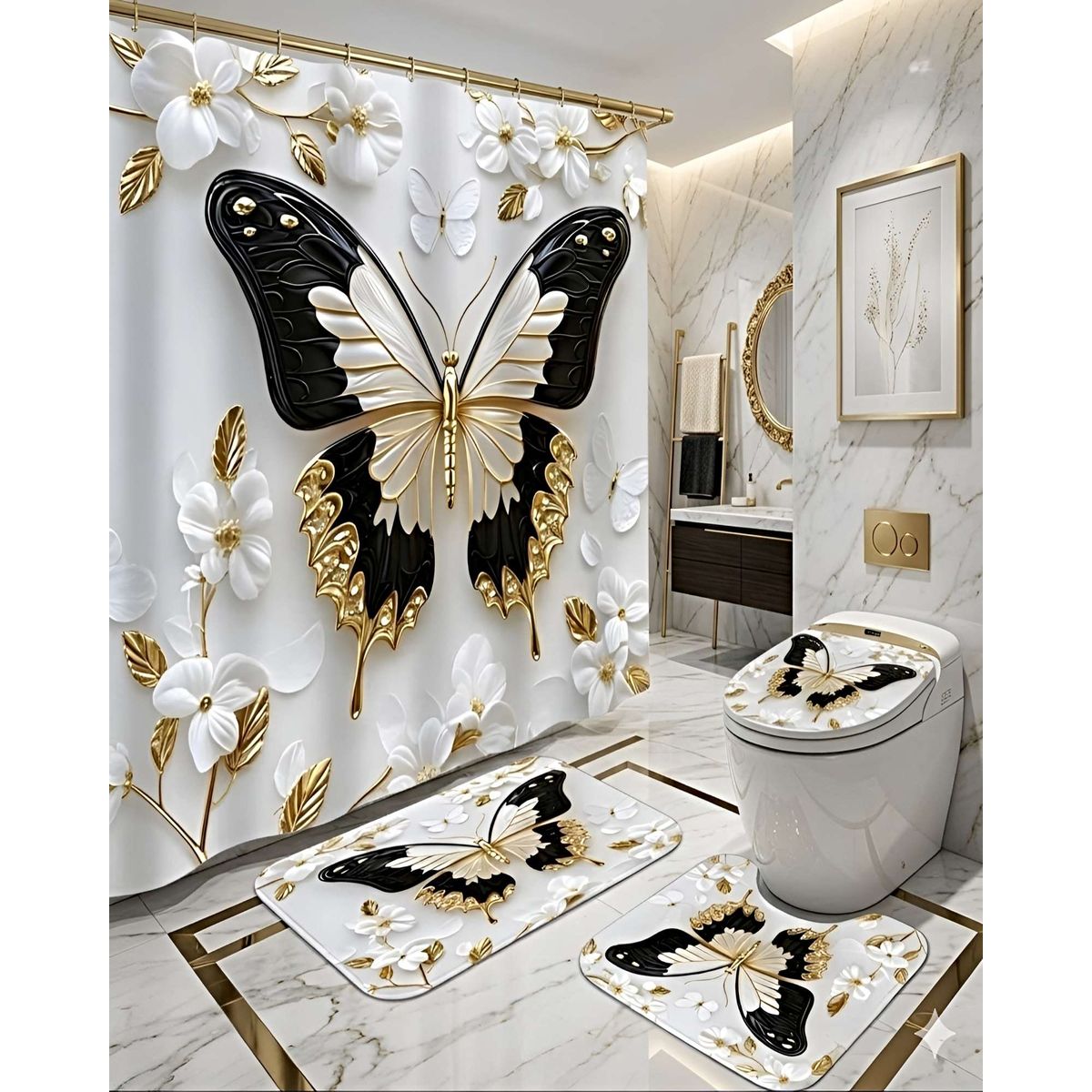 GENERICO - SET DE 4 PIEZAS PARA EL BAÑO ACCESORIOS