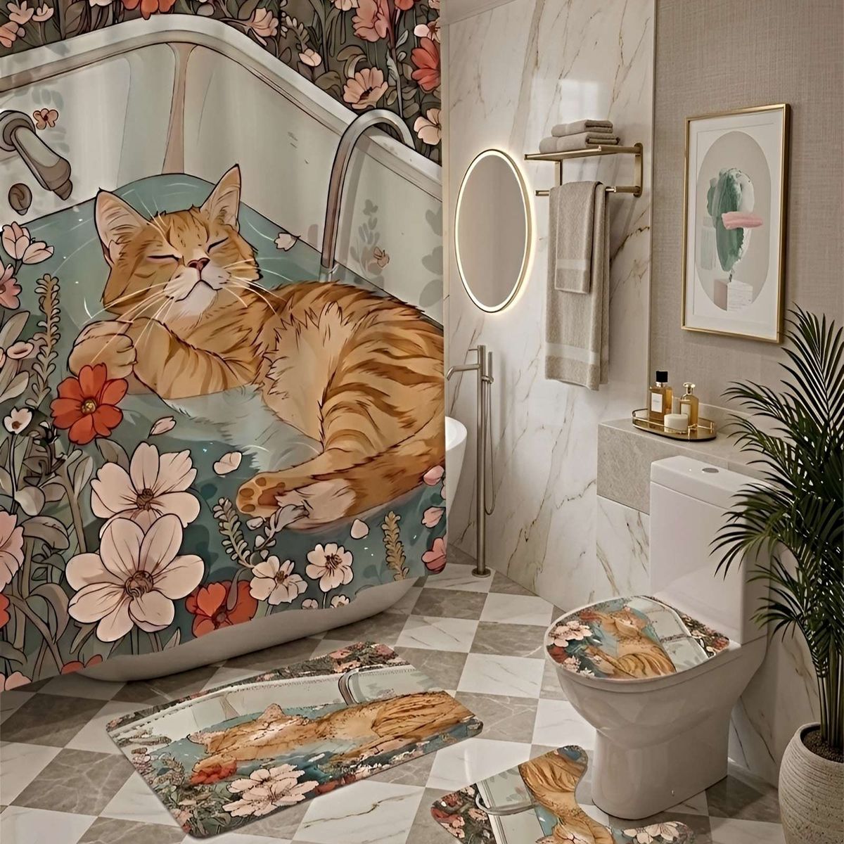 GENERICO - SET DE 4 PIEZAS PARA EL BAÑO ACCESORIOS