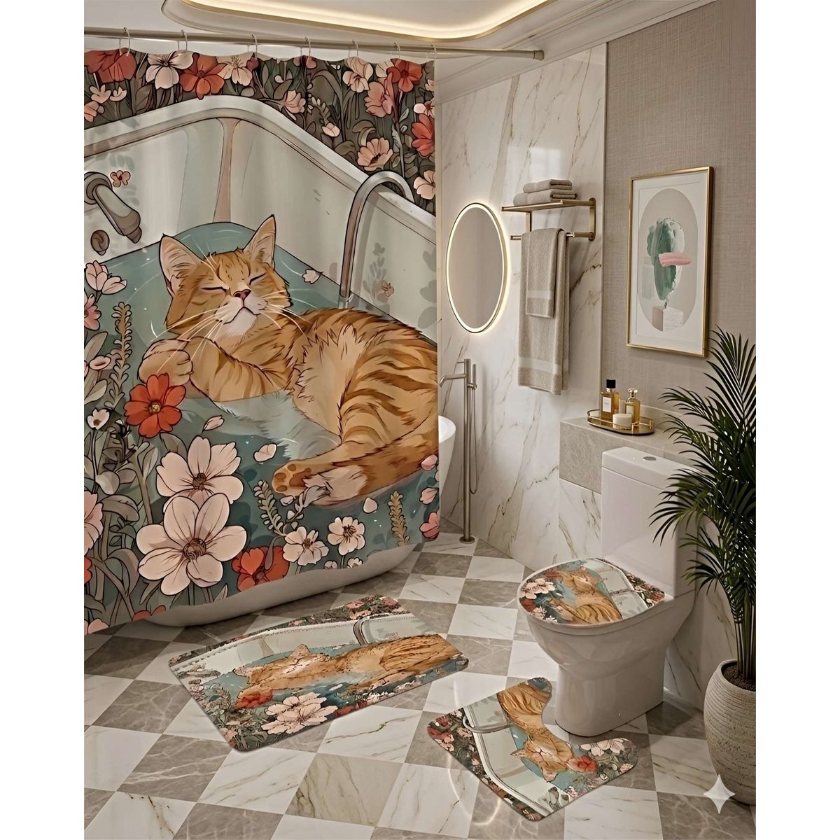 GENERICO - SET DE 4 PIEZAS PARA EL BAÑO ACCESORIOS