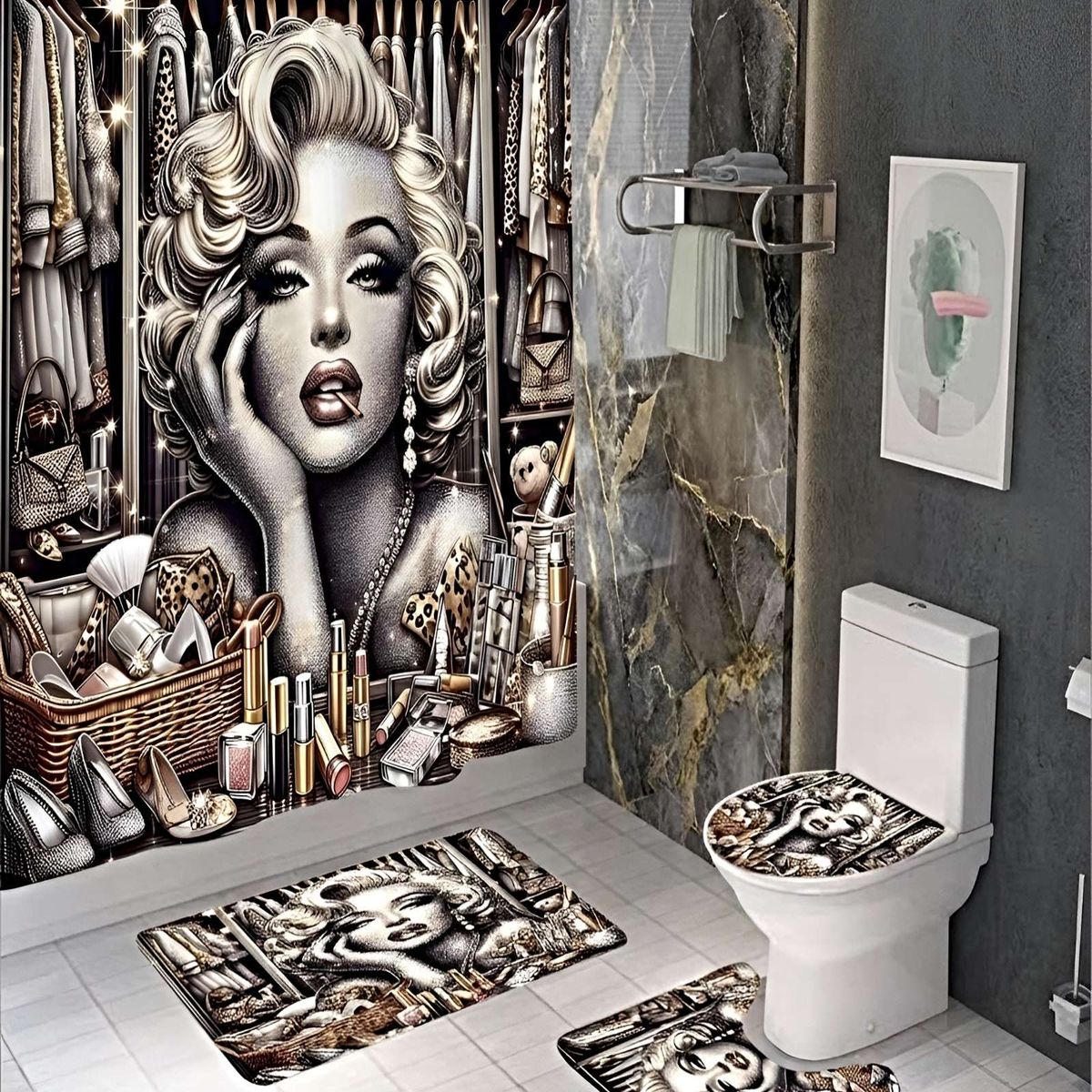 GENERICO - SET DE 4 PIEZAS PARA EL BAÑO ACCESORIOS