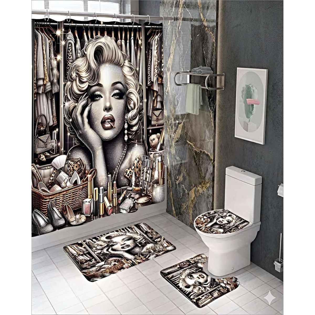 GENERICO - SET DE 4 PIEZAS PARA EL BAÑO ACCESORIOS