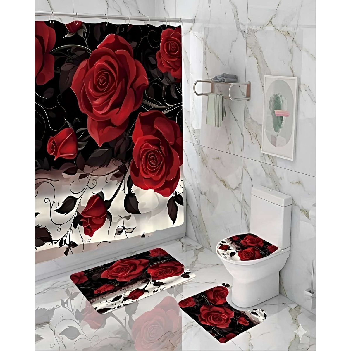 GENERICO - SET DE 4 PIEZAS PARA EL BAÑO ACCESORIOS