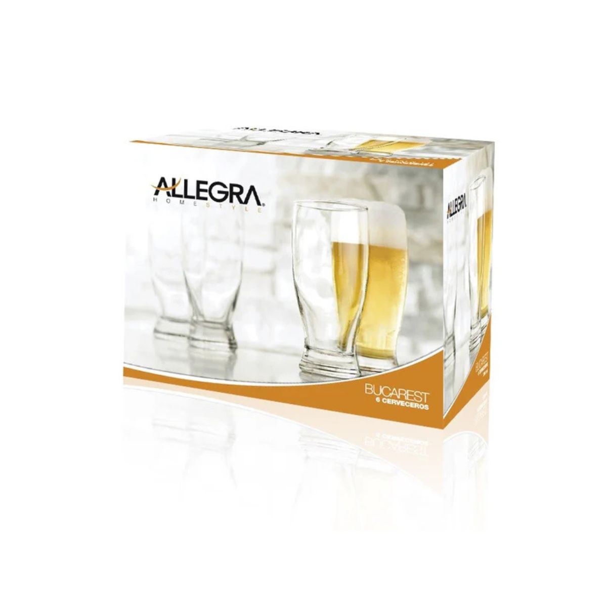 ALLEGRA - Vasos Cerveceros Bucarest  355ml (set De 6)