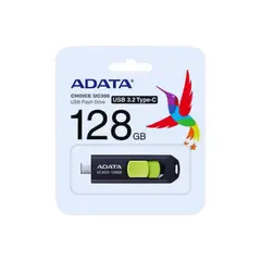 ADATA - Memoria Usb Tipo C Uc300 128gb Retráctil Negroverde