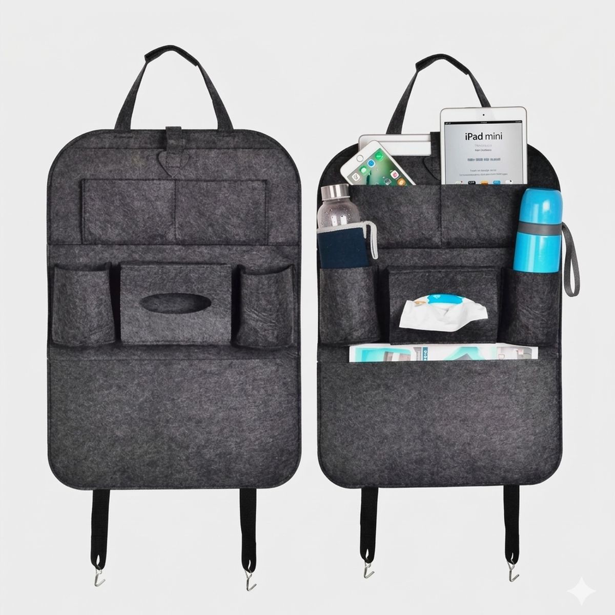 GENERICO - Organizador de fieltro para el asiento trasero del coche