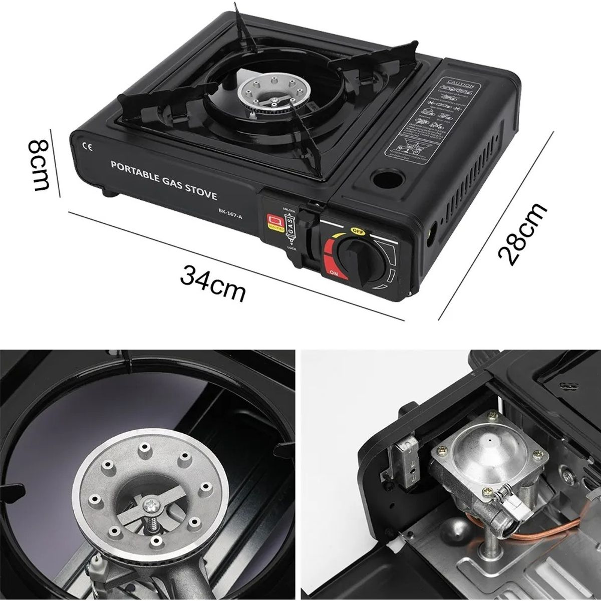 MOVI - COCINILLA CAMPING, CON MALETA PARA GAS Y GAS BUTANO