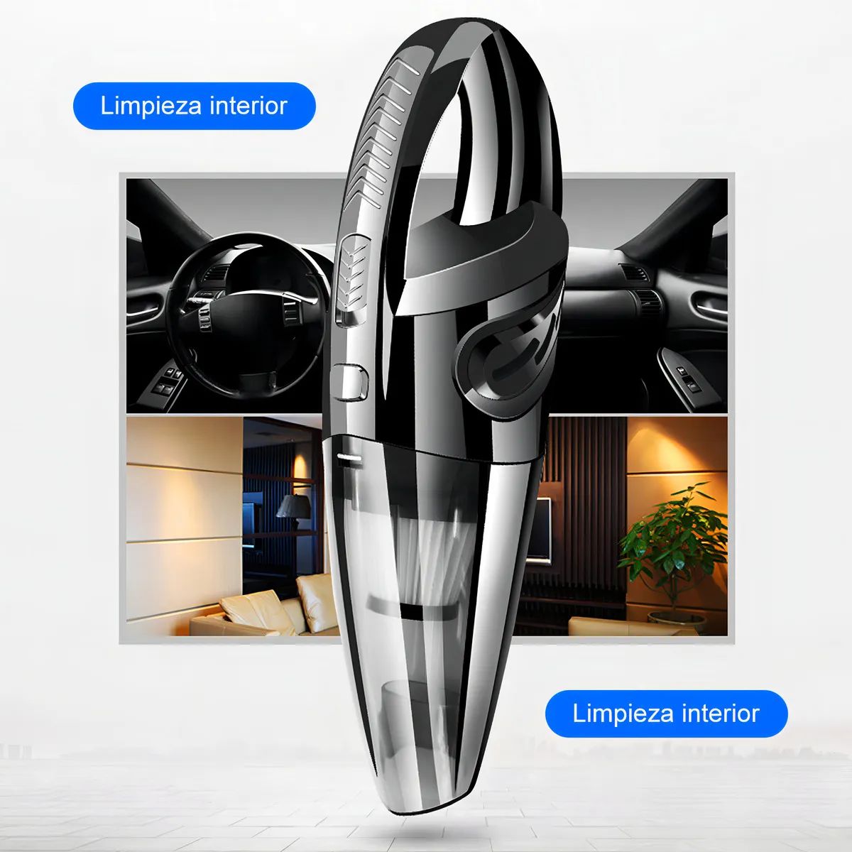 MOVI - Aspiradora Inalámbrica para Auto y Hogar con Accesorios  Aspiradora Portátil Recargable