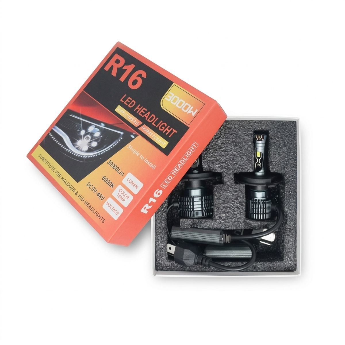 GENERICO - Kit de luces LED para faros delanteros de vehículos, modelo R16 H4