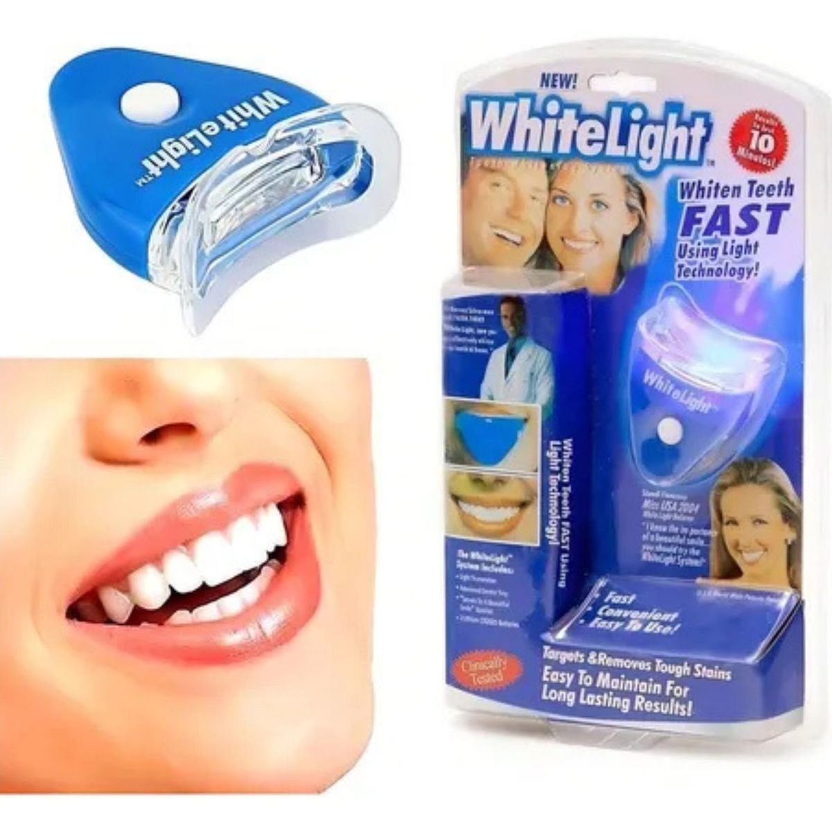 MOVI - Kit Blanqueador Dental White Light con Sistema de Luz LED para Blanqueamiento en Casa