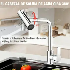 MOVI - Grifo 4 En 1 Giratorio 360 Grados Cocina Extensión Llave