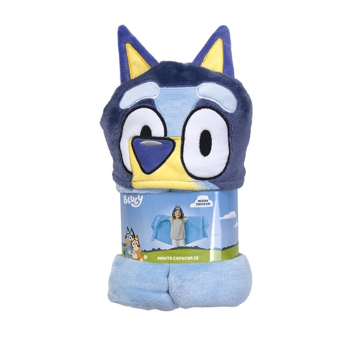 MASHINI - MANTA CAPUCHA INFANTIL 3D 75X180CM BLUEY