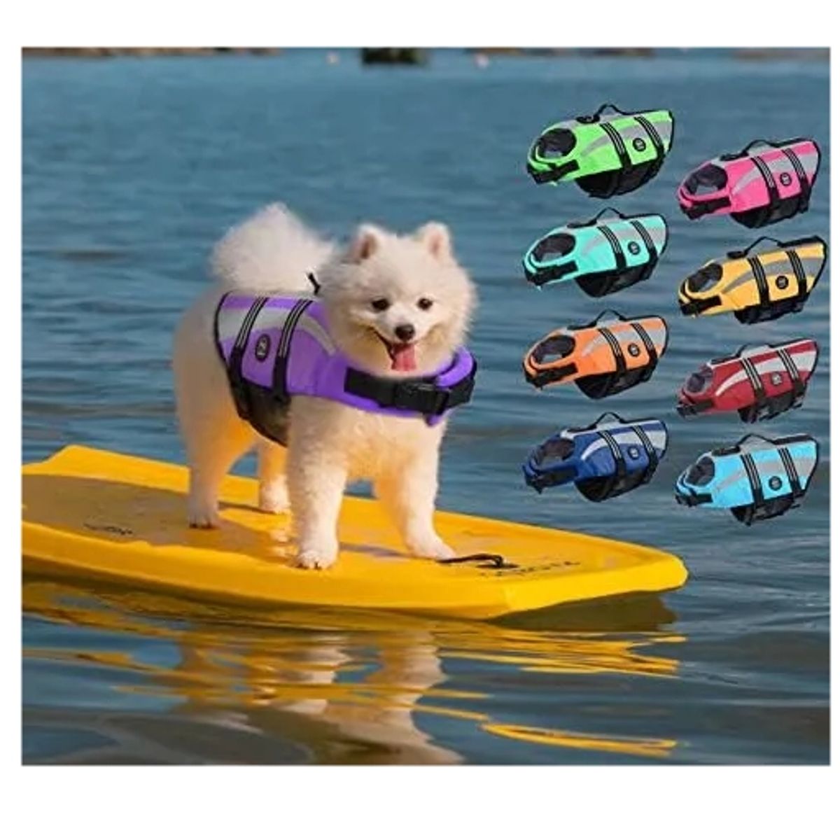 GENERICO - Chaleco salvavidas reflectante para perro pequeño Talla M color MORADO