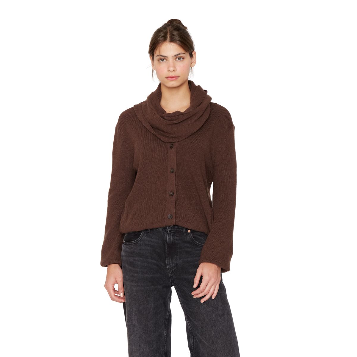 JACINTA TIENDA - Chaleco Coat café Jacinta Tienda