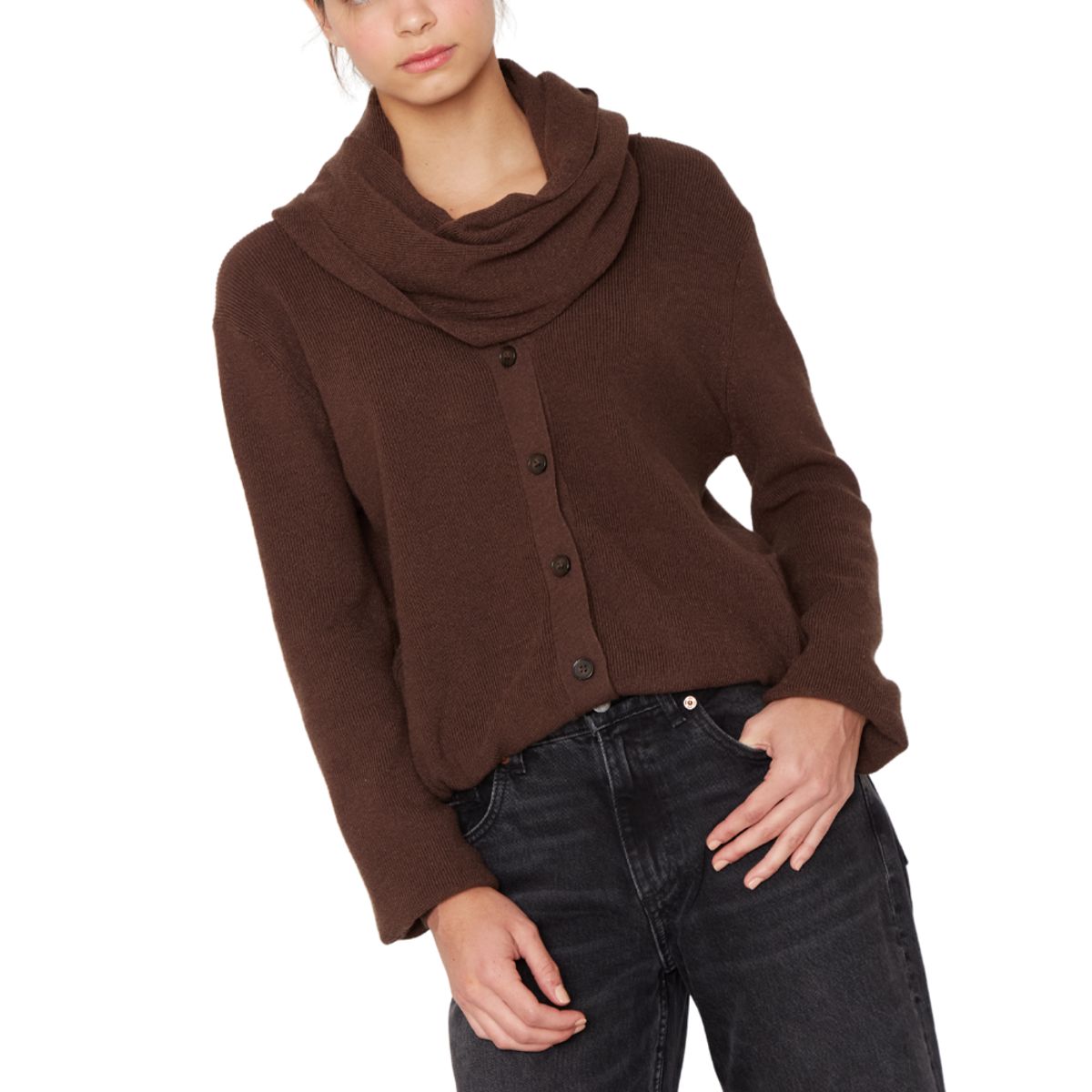 JACINTA TIENDA - Chaleco Coat café Jacinta Tienda