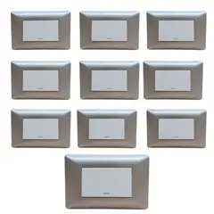 WANT - Pack 10 Interruptor Simple 9/12 10a 250v Plateado/blanco