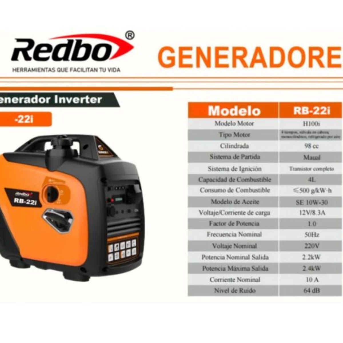 GENERICO - Generador eléctrico Redbo 24kW Inverter RB 22i
