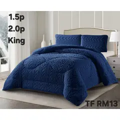 GENERICO - Cobertor de Invierno con Chiporro 2 Plazas Plumon Color Azul Diseño Entrelazado