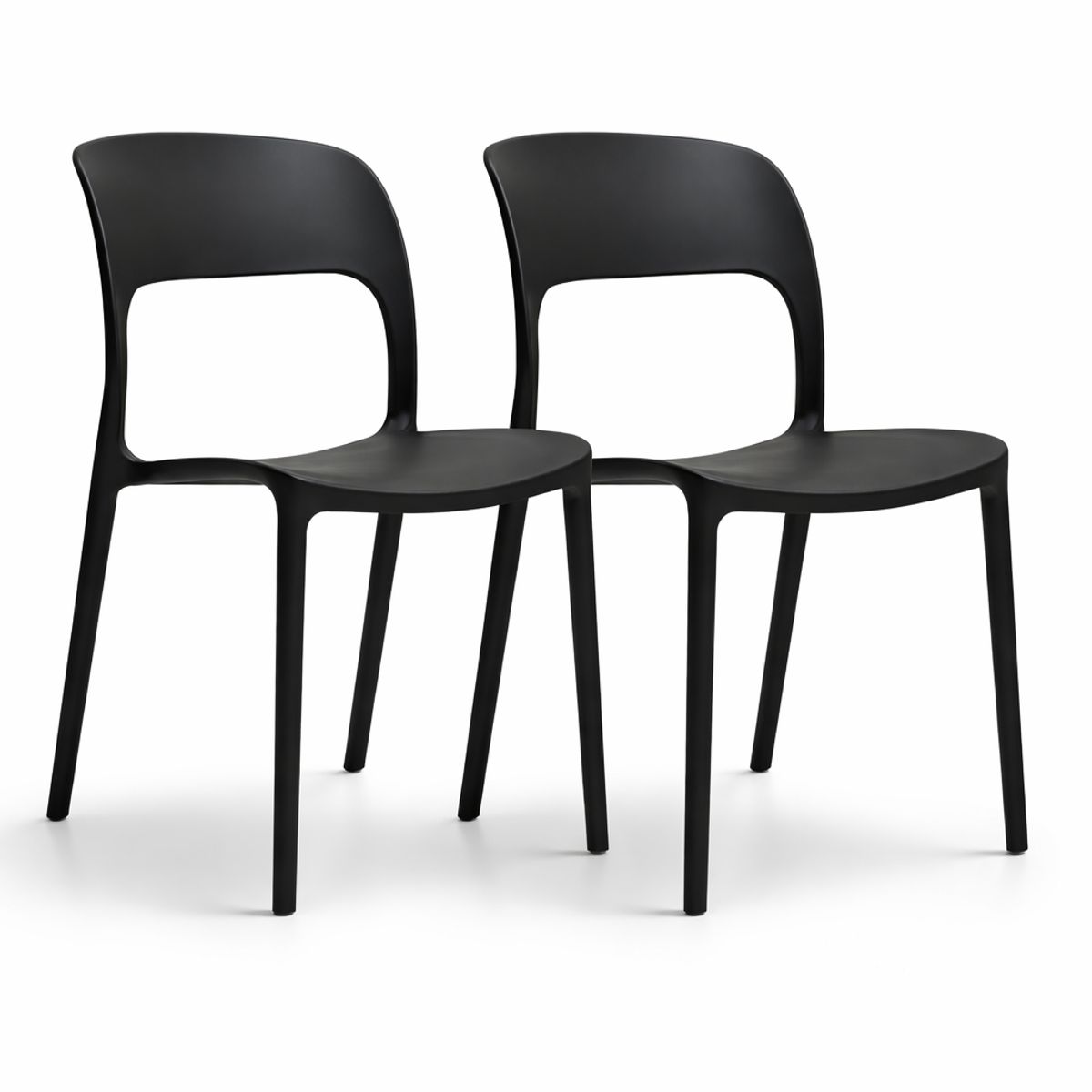 SPACE HOME - 2 Sillas Modernas Negras 43x41x83 Cm Para Comedor Terraza