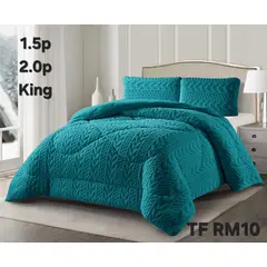 GENERICO - Cobertor de Invierno con Chiporro 2 Plazas Plumon Color Turquesa Diseño Entrelazado