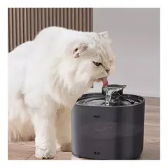 GENERICO - Bebedero eléctrico USB para mascota 2,2 litros acrílico negro